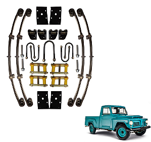 Kit Suspensão Feixe de Mola Toyota Bandeirante Para Pick Up 75 Ford / Willys Eixo Canela Fina