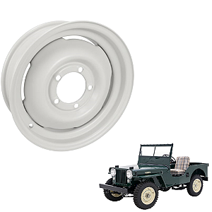 RODA ORIGINAL PARA JEEP WILLYS CJ2A E CJ3A 16X6 BRANCA