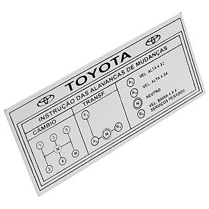 Emblema Plaqueta Painel Câmbio 5 Marchas Reduzida Toyota Bandeirante