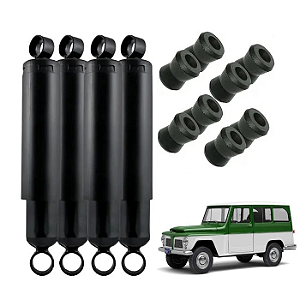 Kit 4 Amortecedores de Suspensão + Buchas Rural Ford / Willys