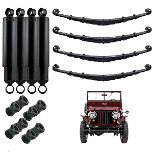 Kit Feixe Mola + Amortecedor Jeep Willys CJ2A CJ3A CJ3B 1948 a 1954