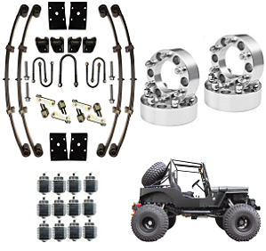 Kit Feixe Mola Com Body Lift 2"e Espaçador 50mm Jeep Ford / Willys