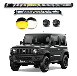 Barra Led Jimny 300w Teto E 186w Grade Dual Color Slim Kit Unidades