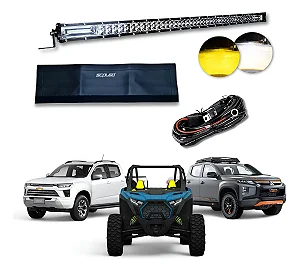 Barra Led Slim Reta Dual Color 300w 32" Strobo SCP-5300 + Capa + Chicote