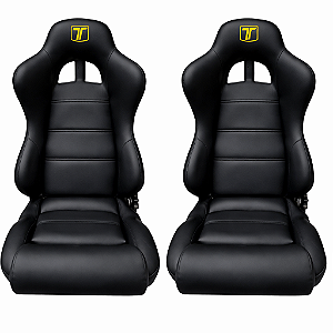 Banco Concha Reclinavel Em Couro Natural Para Troller Preto