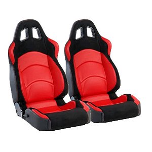 BANCO RALLYE DESIGN STRADALE EM COURVIN PRETO COM PRETO E VERMELHO