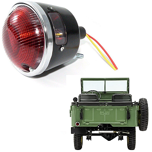 Lanterna Traseira Jeep CJ2 CJ3A Willys com Aro Cromado e Vigia
