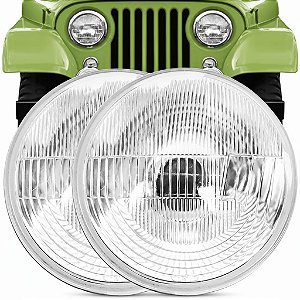 Par Farol Dianteiro Sealed Bean 75X50W 12V Jeep Willys 180mm