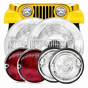 KIT DE ILUMINAÇÃO JEEP WILLYS / FORD CJ5 SEALED BEAN + LANTERNAS