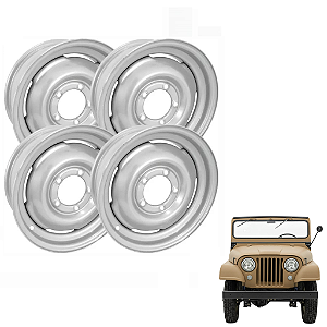 JOGO DE RODA ORIGINAL PARA JEEP WILLYS / FORD ARO 16X6 / 5 FUROS 4 UNIDADES