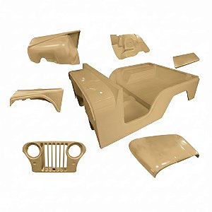 Carroceria em Fibra Bege Jeep Willys CJ5 1955 à 1983