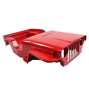 Carroceria em Fibra para Jeep Willys CJ3A - Vermelho