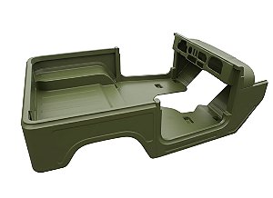 CARROCERIA CAIXOTE EM FIBRA TOYOTA BANDEIRANTE JIPE CURTO 1980 a 1993 - VERDE MILITAR