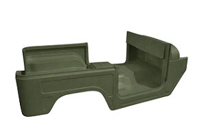 CARROCERIA CAIXOTE EM FIBRA TOYOTA BANDEIRANTE JIPE CURTO - VERDE MILITAR