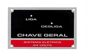 PLAQUETA DO PAINEL CHAVE GERAL VIATURAS MILITARES 24V