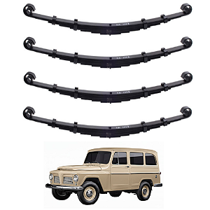 Kit Feixe De Mola Rural Ford / Willys (Dianteira/Tarseira) - 10 Lâmiinas