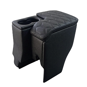 Console Apoio de Braço Troller T4 2015 a 2021 Couro Preto com Costura Matelassê