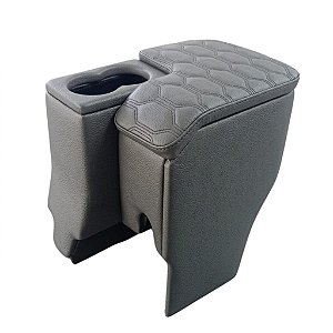 Console Apoio de Braço Troller T4 2015 a 2021 Couro Cinza com Costura Matelassê