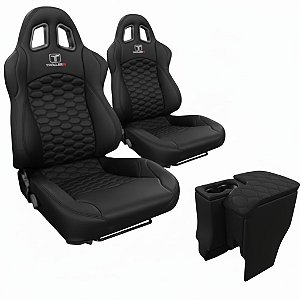 BANCO PARA TROLLER RALLYE DESIGN STRADALE EM COURO (PAR) + CONSOLE PRETO