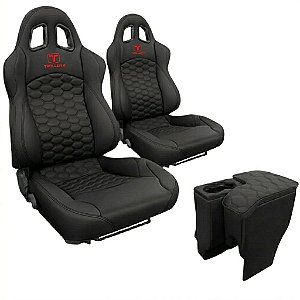 BANCO PARA TROLLER RALLYE DESIGN STRADALE EM COURO (PAR) + CONSOLE PRETO
