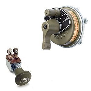 Kit Interruptor Rotativo de Farol A-11866 e Interruptor de Luzes do Painel Blackout
