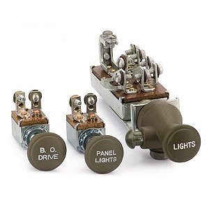 Conjunto de Interruptores de Farol MV Spares - Jeep Willys MB / Ford GPW & Dodge (WWII)