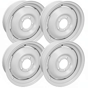 Jogo de Roda Original Ferro 16x6 Jeep Willys CJ2-A 5 Furos Branca 4un