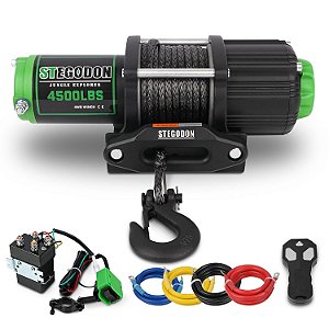 Guincho Elétrico 12V 4500lbs (2041kg) STEGODON – Corda Sintética & Controle Sem Fio (IP67)