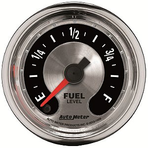 Marcador de Nível de Combustível Auto Meter American Muscle 2-1/16" | Programável 0-280 Ω (Motor de Passo)