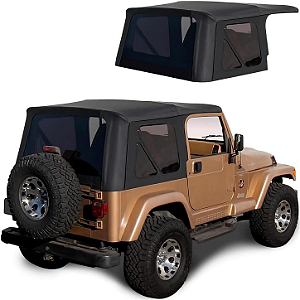 Capota de Lona de Reposição Sierra Offroad Premium – Jeep Wrangler TJ (1997-2006) - Preta