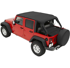 Capota Safari-Style Bestop Header Bikini (Preta Diamond) – Wrangler JKU Unlimited 4 Portas (2007-2009)