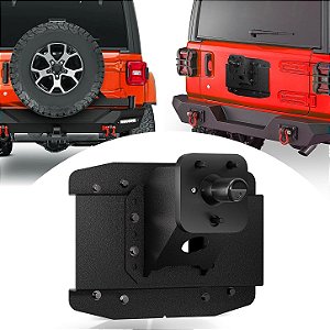 Suporte de Pneu Sobressalente Ajustável YZONA (Com Alojamento para Câmera) - Jeep Wrangler JL / JLU (2018-2025)