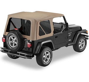 Capota de Lona Bestop Replace-A-Top Dark Tan com Janelas Fumê (Para Ferragem Original) - Jeep Wrangler TJ (1997-2002)