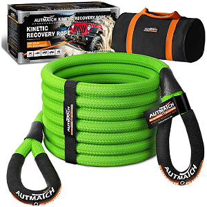 Corda de Reboque Cinética (Kinetic Recovery Rope) AUTMATCH 1" x 7.5m - Resistência 15.8 Toneladas