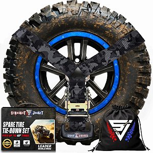 Cinta Catraca em Y de Alta Resistência para Pneu Sobressalente – UTV, Racks e Off-Road (3 Vias)