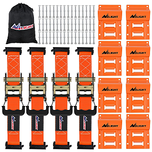 Kit de Amarração de Calço de Roda Nilight (Sistema E-Track) – Resistência de 2.041 kg (4.400 lbs) | 12 Peças Completo