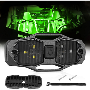 Luz interna Universal UTV Dual Color (Branca/Verde) – ACEC SHOP Fixação em Barra de Rolos