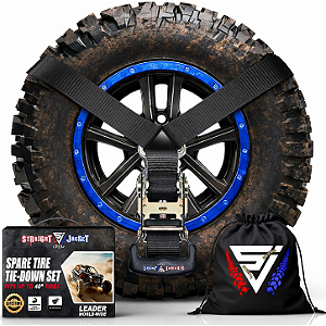 Cinta Catraca 3 Vias em Y para Fixação de Estepe – Heavy-Duty (Até 40" / 101 cm) - Preta