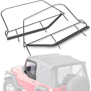 Par de Molduras de Porta Superior em Aço Jeep Wrangler TJ – Estilo Original de Fábrica (OE)