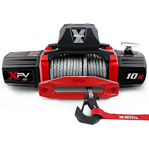 Guincho elétrico X-BULL XPV 10000 LBS 12V com cabo sintético para SUV, Jeep, Caminhonete e Veículos 4x4