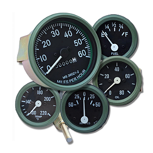 Kit Medidores Jeep Willys 0-60 MPH Ford GPW M38 Aro Verde Militar