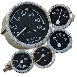 Kit Medidores Jeep Willys 0-60 MPH CJ2A CJ3A CJ3B Aro Cromado
