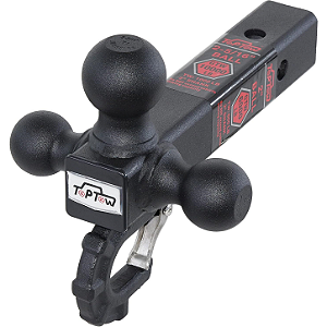 Engate Tri-Ball com Gancho de Reboque Preto Fosco TOPTOW 2"