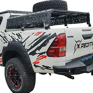 Bed Rack Baixo Hilux 2016-2026 Alumínio e Aço Predador Overland