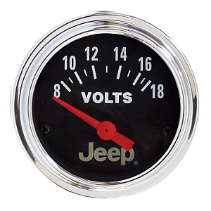 Voltímetro Elétrico Auto Meter 880242 Painel Bateria Jeep 12V 52mm