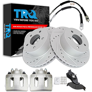 Kit Freio Dianteiro TRQ Perfurado Frisado Jeep Wrangler Cherokee XJ