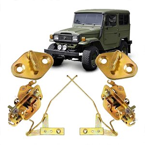 Kit Par Fechaduras Com Batentes Porta Toyota Bandeirante Dianteiras