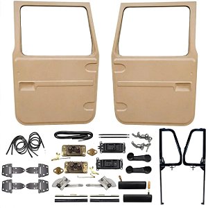 Kit Porta Dianteira Direita e Esquerda Em Fibra Toyota Bandeirante (1985 a 2001) Completo - Bege