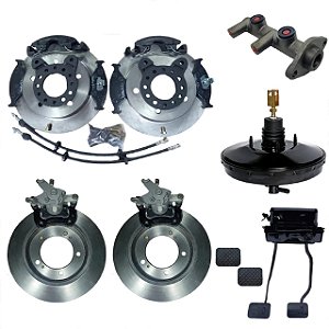 Kit Freio a Disco Jeep Willys Dianteiro e Traseiro (Com de Freio Mão) Pedaleira Suspensa