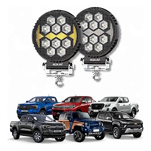 Par Farol Milha LED 30W Redondo DRL Âmbar Strobo SCP-1230R